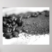 Motivos de café preto e branco, feijões e café 16x