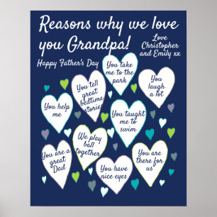 Poster Motivos De Dia de os pais Personalizados Que Amamo