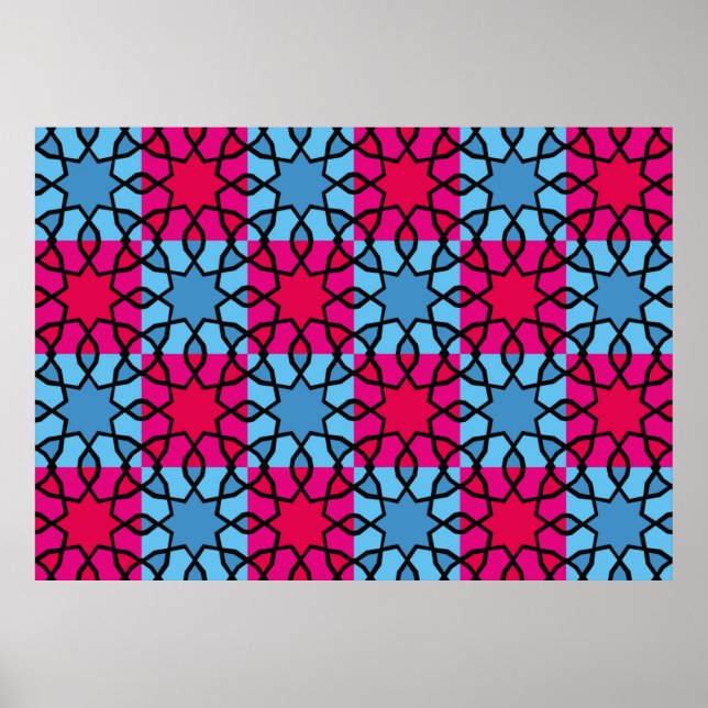 Poster Motivos geométricos islâmicos, que são muito simpá (Frente)