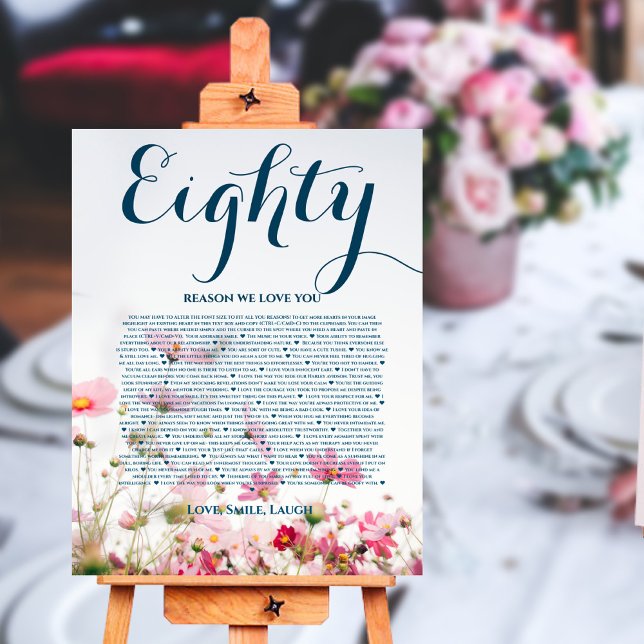 Poster Motivos que amamos sobre você 90,80 70, 60, 50, po (Criador carregado)