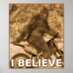 Poster Moto de Motocross Big Foot Sasquatch Placa Engraça