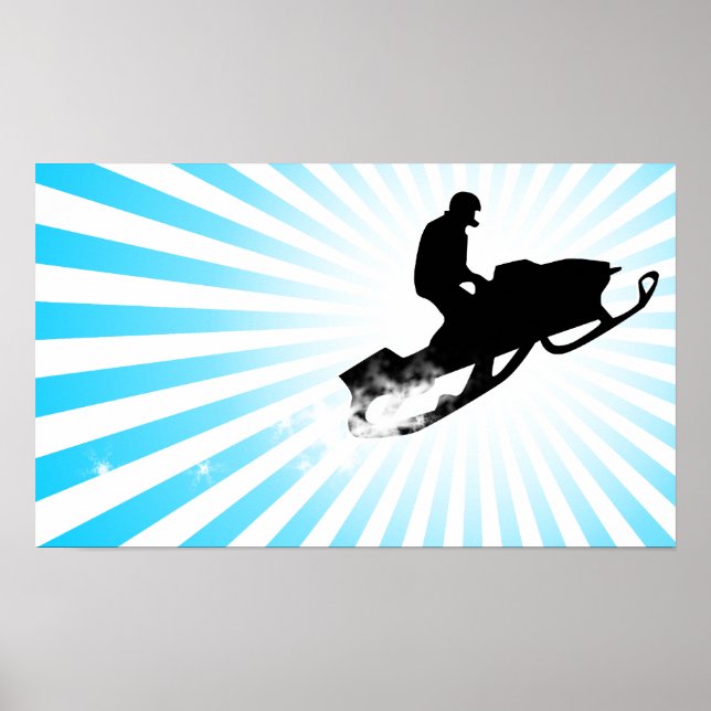 Poster moto de neve. trilha de pó. (Frente)