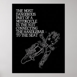 Poster Moto de Trilha Louco Motocross Cartaz Divertido Hu