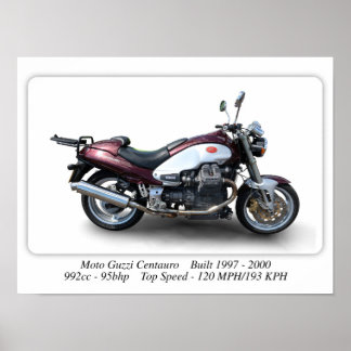 Poster Moto Guzzi Centauro Moto Clássico - Tamanho A3