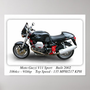 Poster Moto Guzzi V11 Sport Motorcycle - A3 Size Impress
