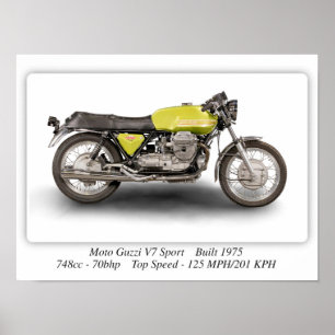 Poster Moto Guzzi V7 — Moto desportivo A3
