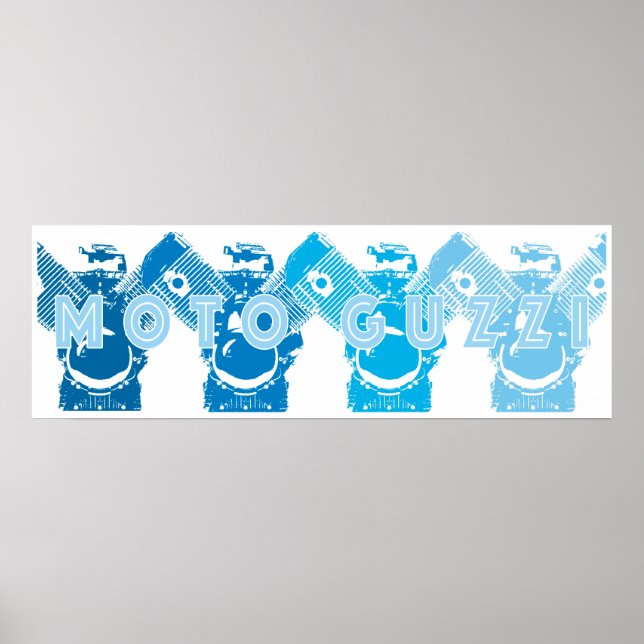 Pôster Moto Guzzi V7 Stone Engine Block (Frente)