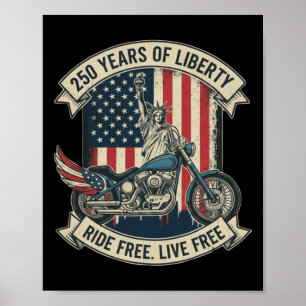 Poster Moto Patriota Motocicleta 250 Anos De Liberdade