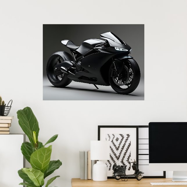 Poster Moto Preta (Escritório em casa)