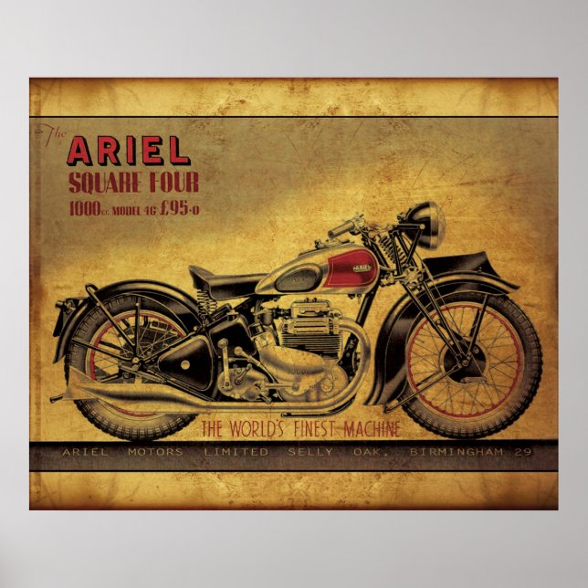 Poster Motocicleta Ariel quadrado 4 vintage (Frente)