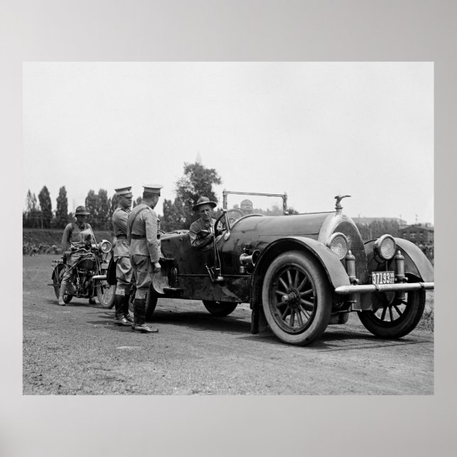Pôster Motocicleta do Marine Corps, 1920 (Frente)
