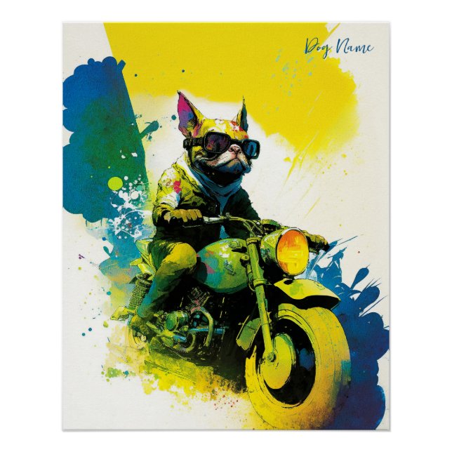 Pôster Motocicleta, Motocicleta - Anime French Bulldog 00 (Frente)