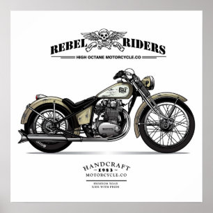 Poster Motocicleta rebelde do interruptor inversor dos