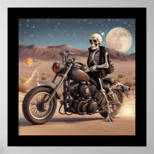 Poster Motocicleta Skeleton