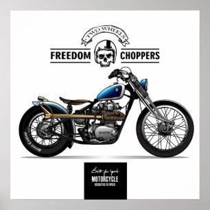 Poster Motocicleta Vintage Freedom Chopper