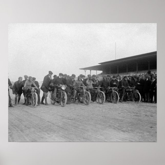 Pôster Motocicletas Races, 1915. Vintage Photo (Frente)