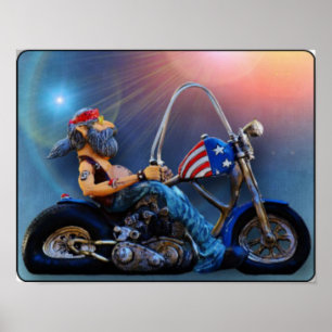 Poster Motociclista americano idoso