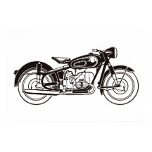 Motociclo clássico preto e branco