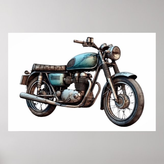Poster Motociclo clássico VIII (Frente)
