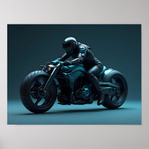 Poster Motociclo futurístico
