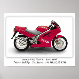 Poster Motociclo Honda VFR 750F-R - A3