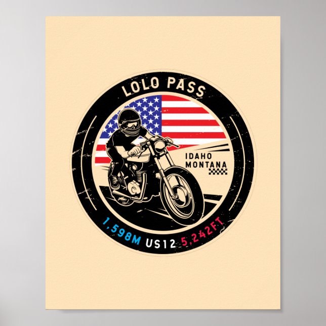 Poster Motociclo Lolo Pass Idaho (Frente)
