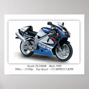 Poster Motociclo Suzuki TL1000R 1998 - A3