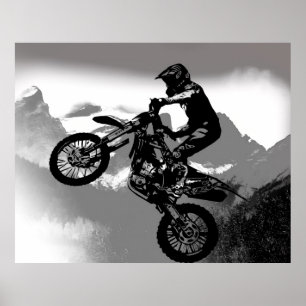 Poster Motocross Biker - Montanhas Rochosas