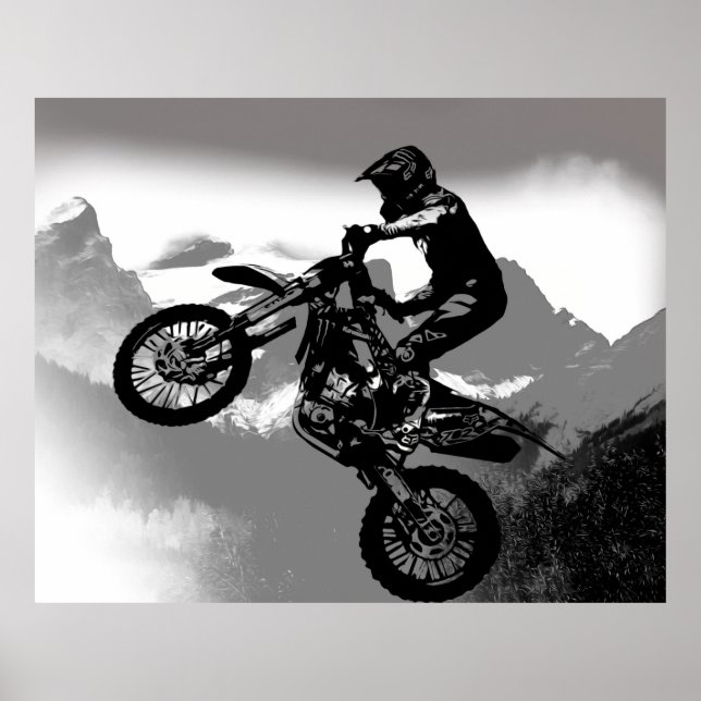 Poster Motocross Biker - Montanhas Rochosas (Frente)