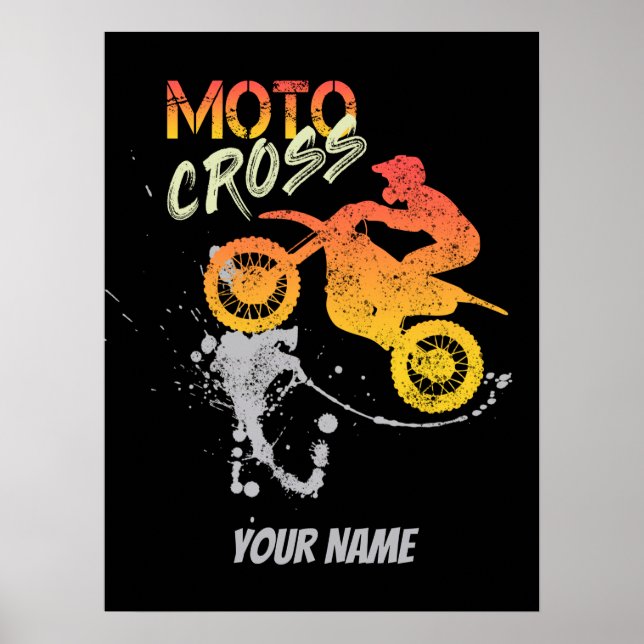 Poster Motocross Biker para motocicleta e vinta de motoci (Frente)