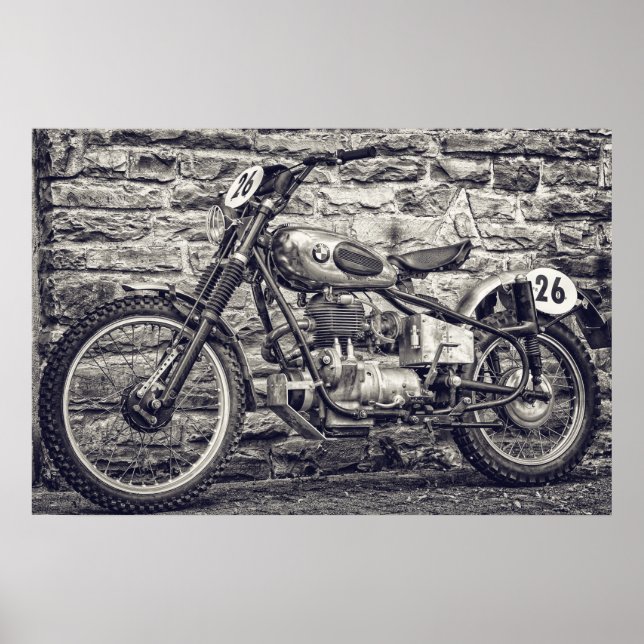 Poster Motocross europeu Vintage (Frente)
