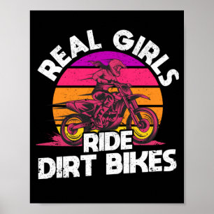 Poster Motocross Lovers Racing Bikers Real Girls Ride