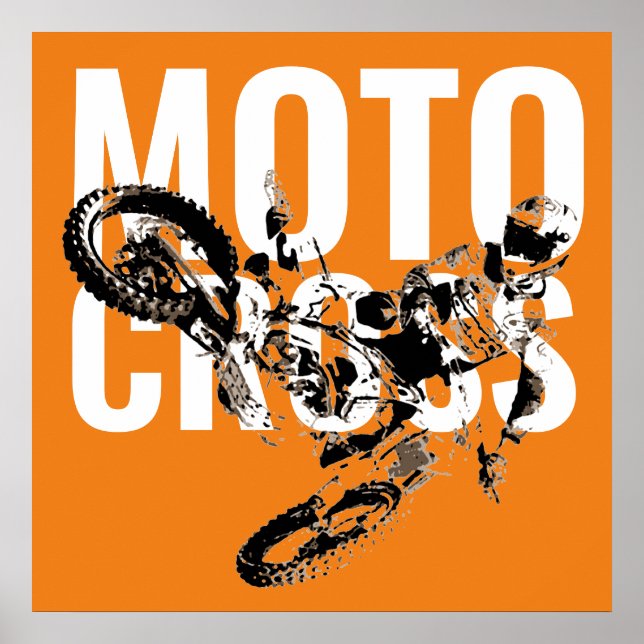 Poster Motocross Motorcycle Sport Pop Art (Frente)