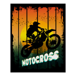 Pôster Motocross natureza pilotando esportes de motocicle
