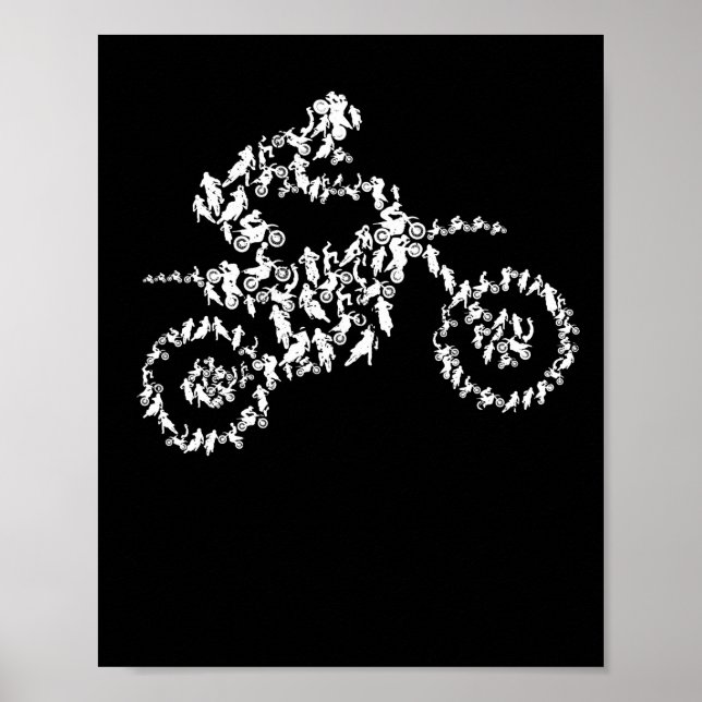 Poster Motocross rider silhueta de motocicleta (Frente)