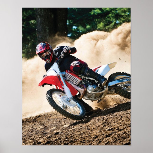 Poster Motocross rider throw pillow (Frente)