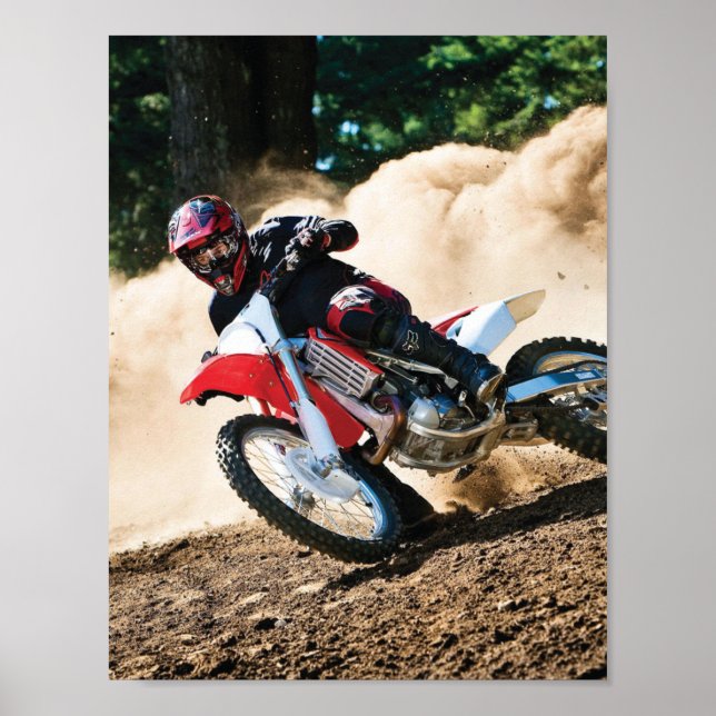 Poster Motocross rider throw pillow (Frente)