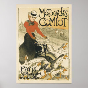Poster Motocycles Comiot por Theophile-Alexandre Steinlen
