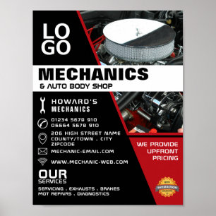 Poster Motor de Automação, Mecânica Automática e Publicid