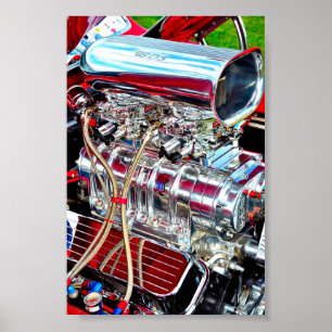 Pôster Motor de automóveis do elevado desempenho