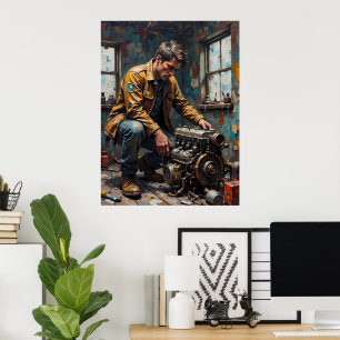 Poster Motor de exame mecânico