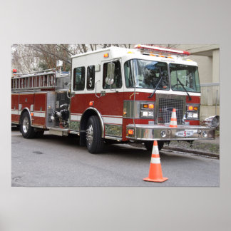 Poster Motor de Fogo Vermelho Parado