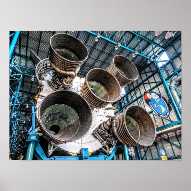 Poster Motor de foguete Saturn V (Frente)