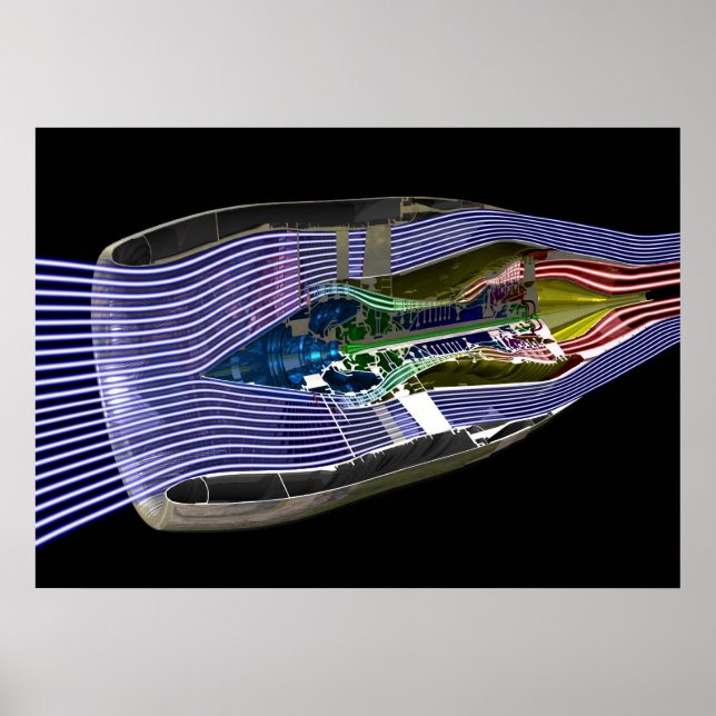 Poster Motor de jato de turbofã CFM56-5 (Frente)