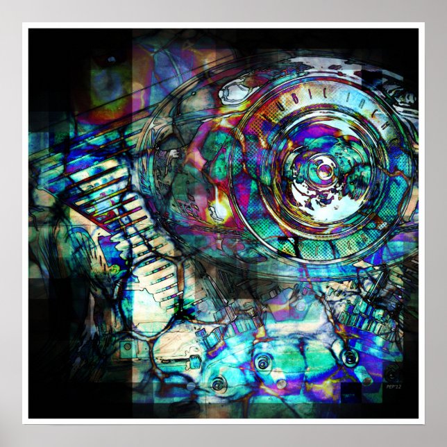 Poster Motor De Motociclo Gasolina (Frente)