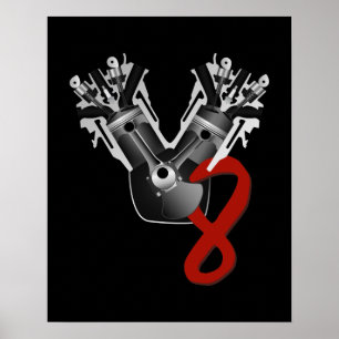 Poster Motor V8