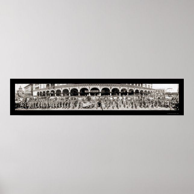 Pôster Motorcicletas Veneza, CA Foto 1910 (Frente)