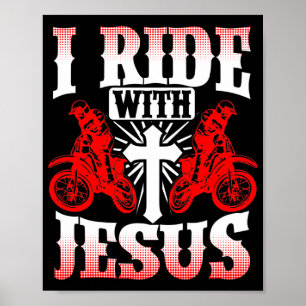 Poster Motorcycle Biker Bíblia Rider I Ride With Jesus