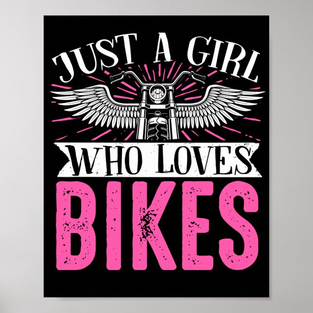 Poster Motorcycle Biker Motorbike Rider Apenas Uma Garota (Frente)
