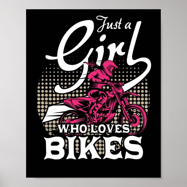 Poster Motorcycle Biker Motorbike Rider Apenas Uma Garota (Frente)